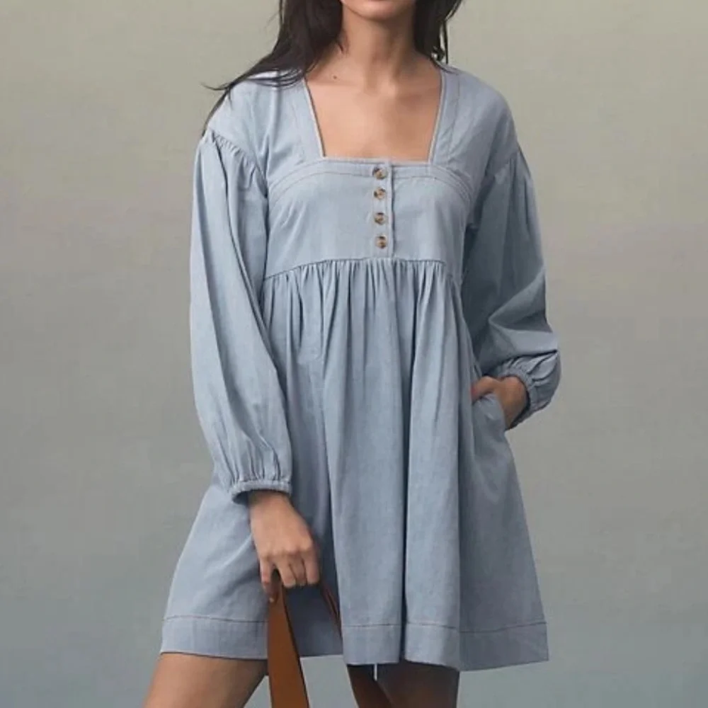 denim dress women midi – Dominique Nicole Boutique The Sayla Denim Midi SIZES: M Color:Natural (ivory beige) Women's Plus Size Underbust